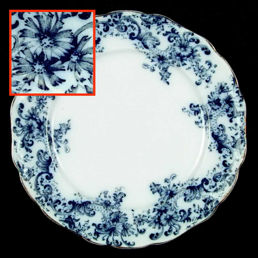 Belfort (Flow Blue) Dinner Plate by John Maddock & Sons-1