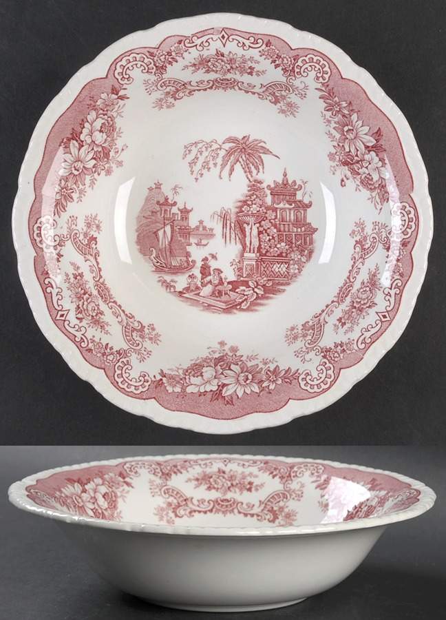 Bombay Red (Scalloped) 9" Round Vegetable Bowl by John Maddock & Sons-1