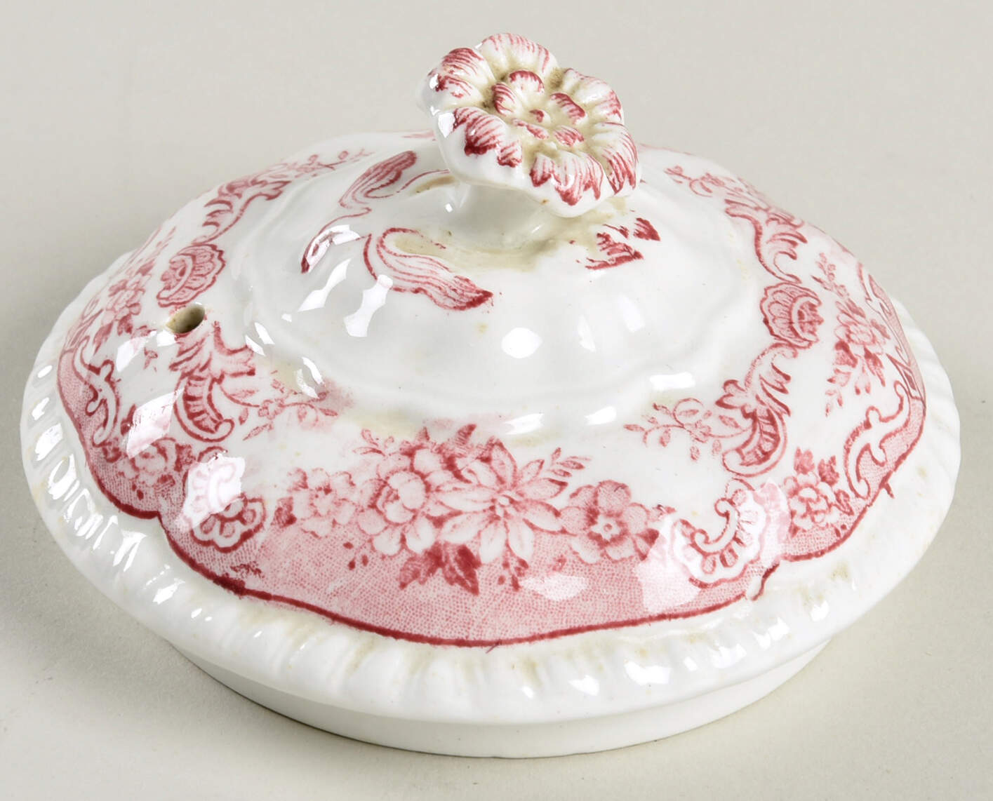 Bombay Red (Scalloped) Lid for Teapot by John Maddock & Sons-1