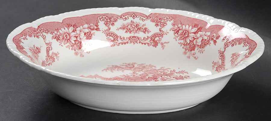 Bombay Red (Scalloped) 9" Oval Vegetable Bowl by John Maddock & Sons-1