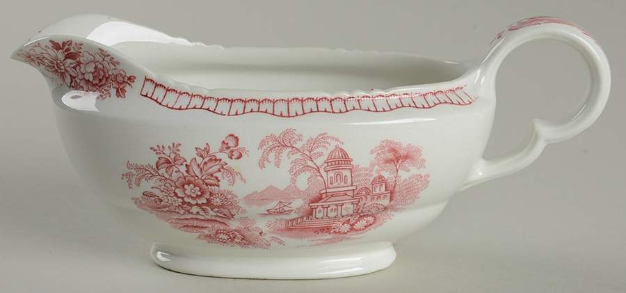 Bombay Red (Scalloped) Gravy Boat by John Maddock & Sons-1