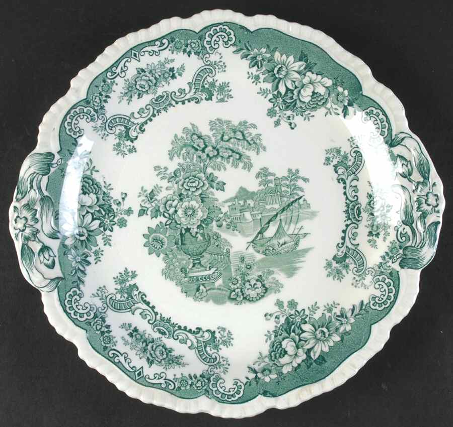 Bombay Green Handled Cake Plate by John Maddock & Sons-1