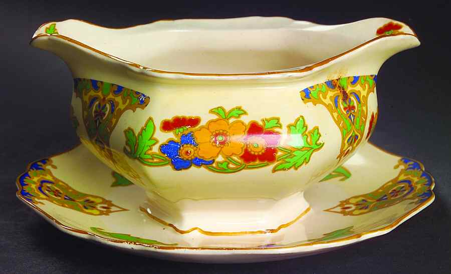 Cairo Gravy Boat with Attached Underplate by John Maddock & Sons-1