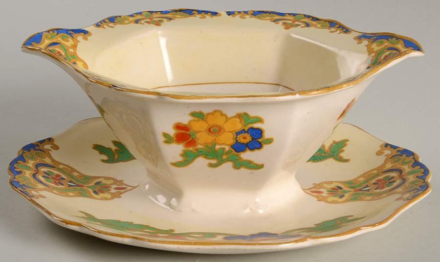 Cairo Gravy Boat with Attached Underplate by John Maddock & Sons-1