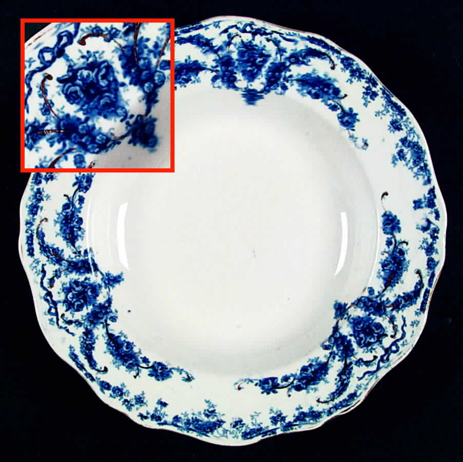 Empire Blue Large Rim Soup Bowl by John Maddock & Sons-1