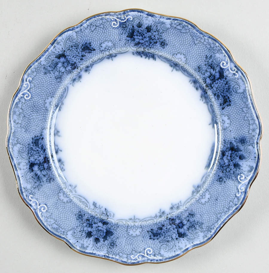 Gem (Flow Blue) Bread & Butter Plate by John Maddock & Sons-1