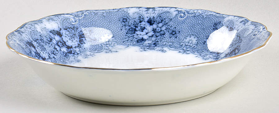 Gem (Flow Blue) Coupe Soup Bowl by John Maddock & Sons-1