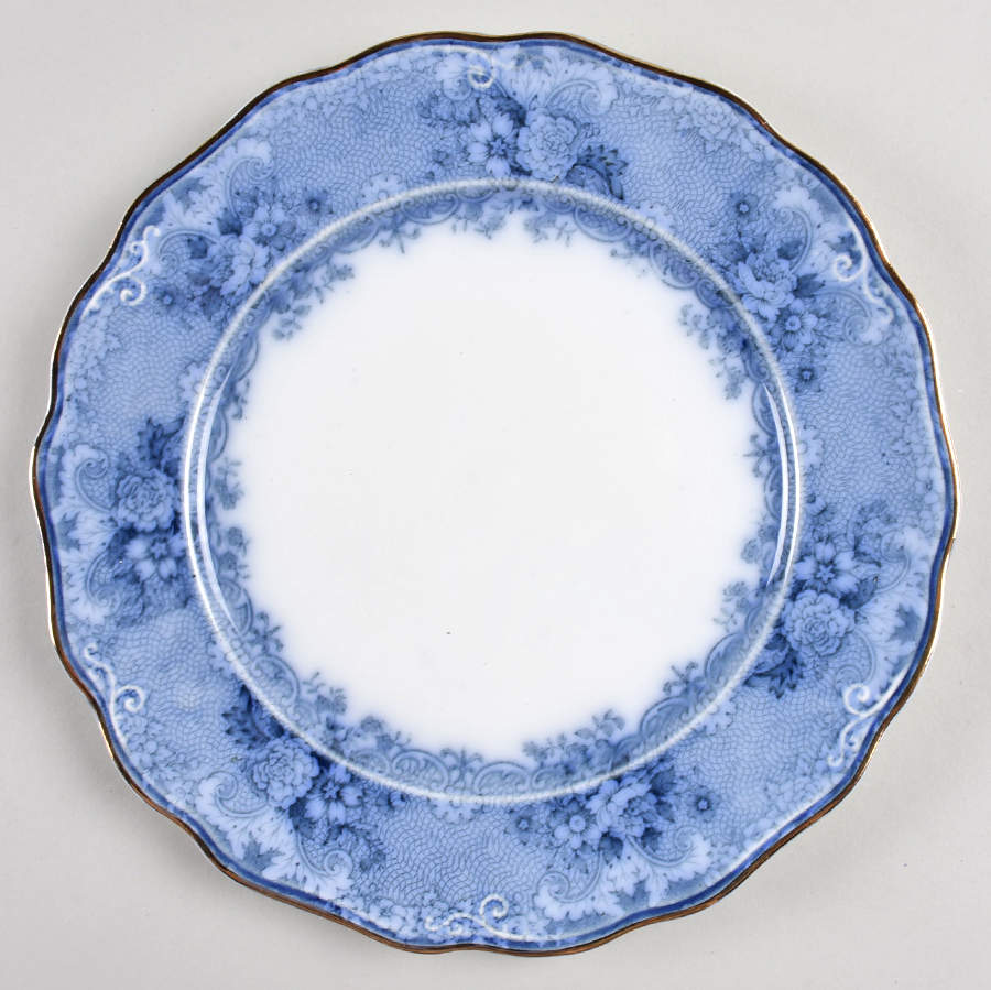 Gem (Flow Blue) Luncheon Plate by John Maddock & Sons-1