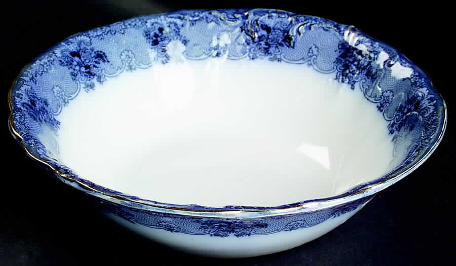 Gem (Flow Blue) 9" Round Vegetable Bowl by John Maddock & Sons-1