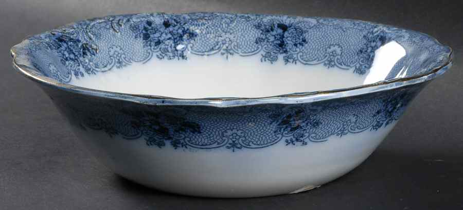 Gem (Flow Blue) 9" Round Vegetable Bowl by John Maddock & Sons-1