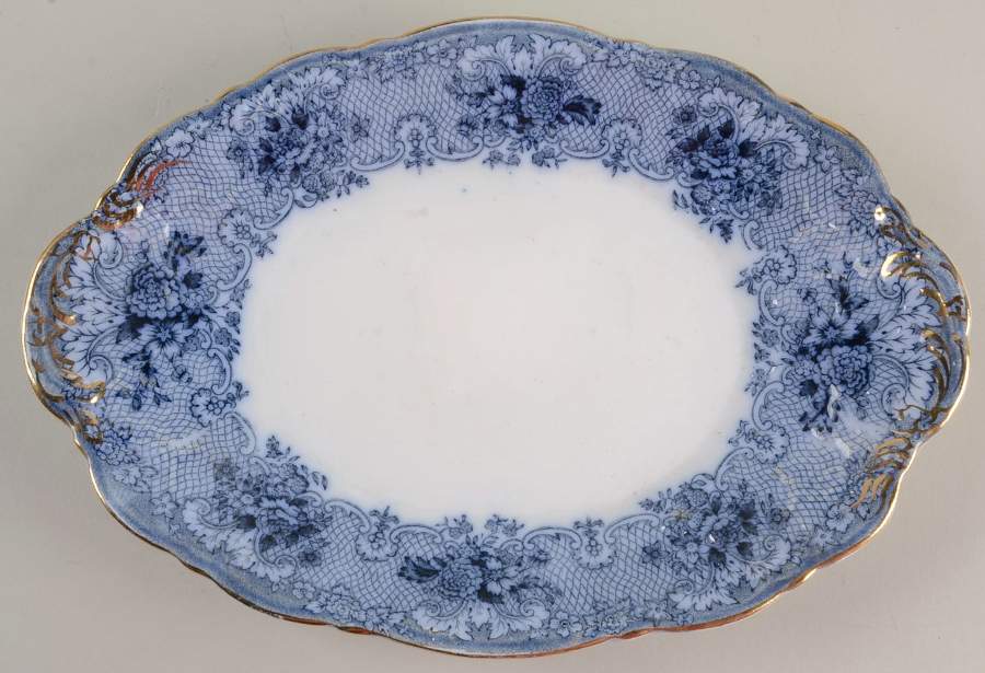 Gem (Flow Blue) Relish by John Maddock & Sons-1