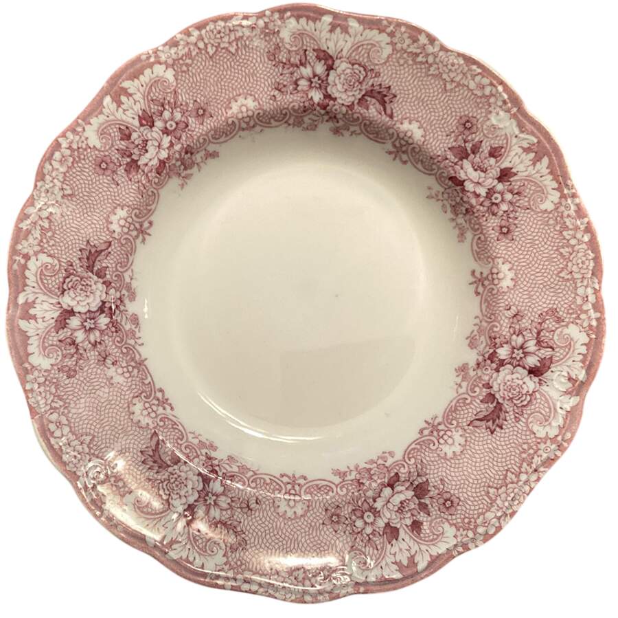 Gem Pink Rim Soup Bowl by John Maddock & Sons-1