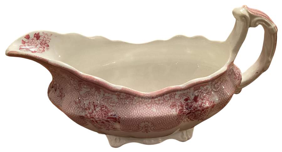 Gem Pink Gravy Boat by John Maddock & Sons-1