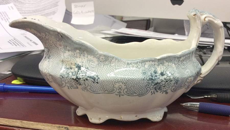 Gem Blue Green Gravy Boat by John Maddock & Sons-1