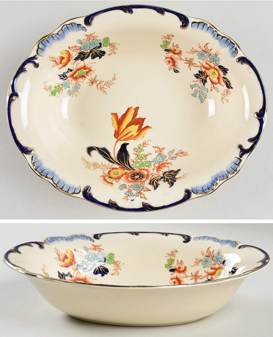 4109 9" Oval Vegetable Bowl by John Maddock & Sons-1