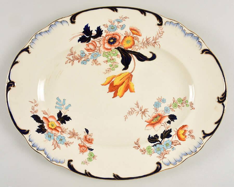 4109 14" Oval Serving Platter by John Maddock & Sons-1
