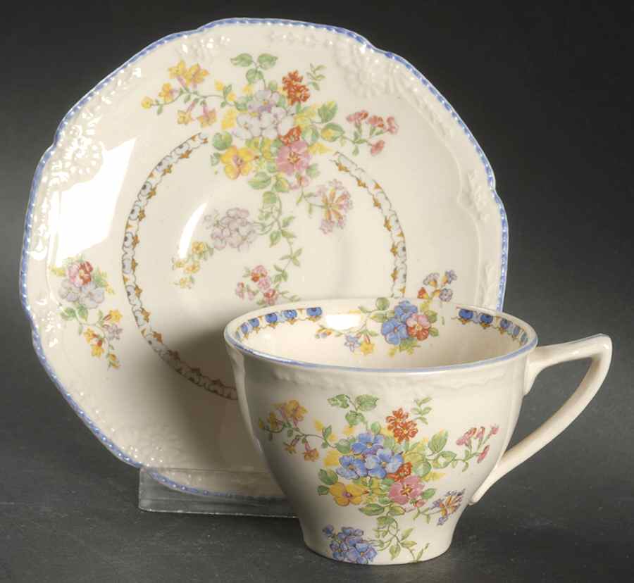 Hadley Flat Demitasse Cup & Saucer Set by John Maddock & Sons-1