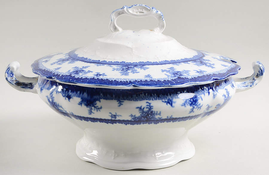 Hamilton Blue Tureen &  Lid by John Maddock & Sons-1