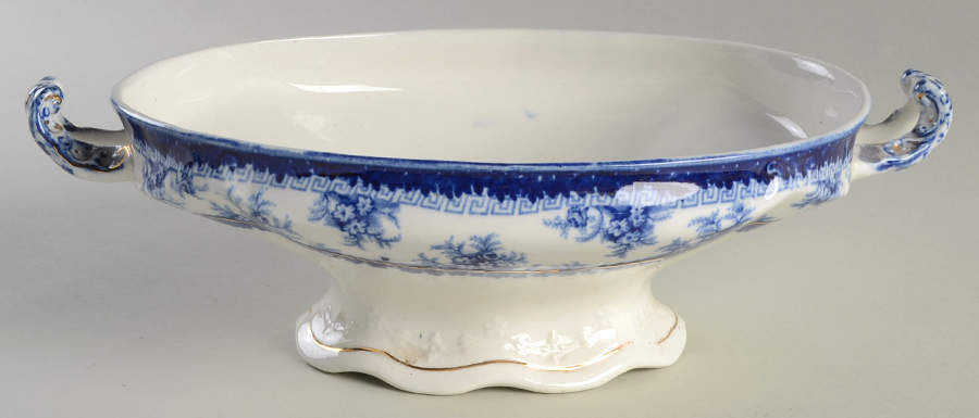 Hamilton Blue Oval Vegetable No Lid by John Maddock & Sons-1