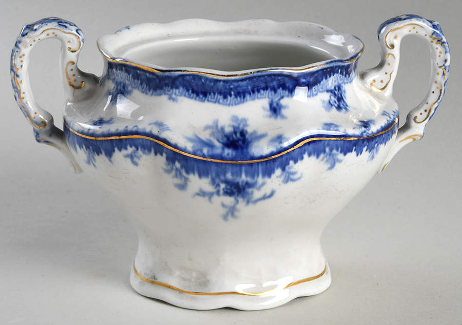 Hamilton Blue Sugar Bowl No Lid by John Maddock & Sons-1