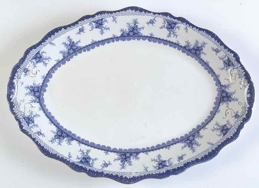 Hamilton Blue 17" Oval Serving Platter by John Maddock & Sons-1