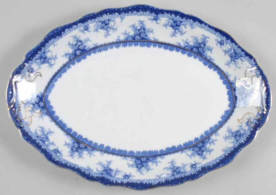 Hamilton Blue 10" Oval Serving Platter by John Maddock & Sons-1