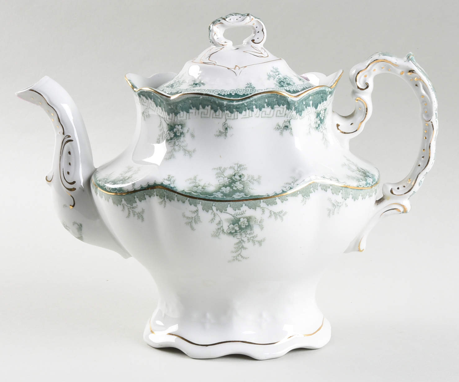 Hamilton Green Teapot & Lid by John Maddock & Sons-1