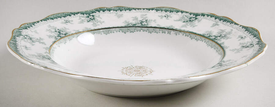 Hamilton Green Large Rim Soup Bowl by John Maddock & Sons-1