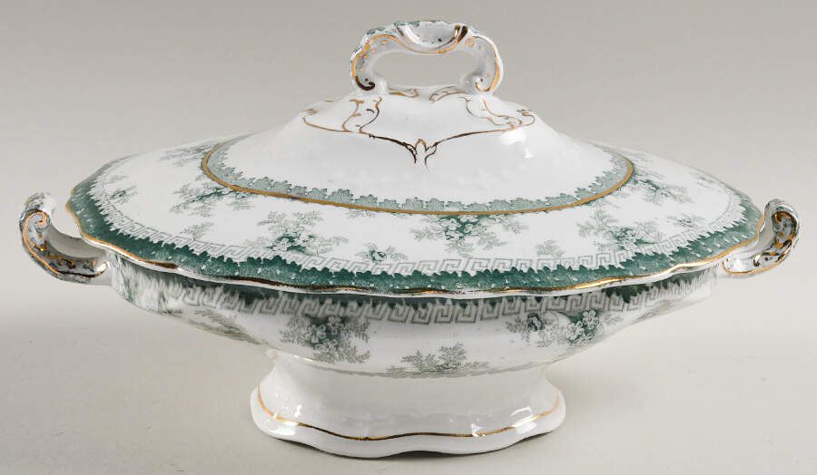 Hamilton Green Oval Covered Vegetable by John Maddock & Sons-1