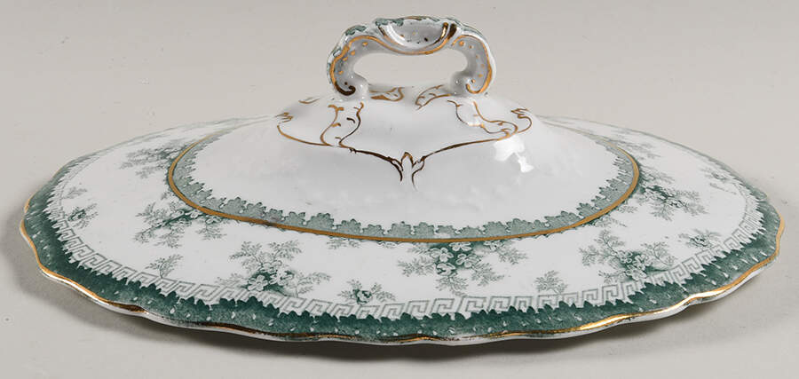 Hamilton Green Lid for Oval Vegetable by John Maddock & Sons-1