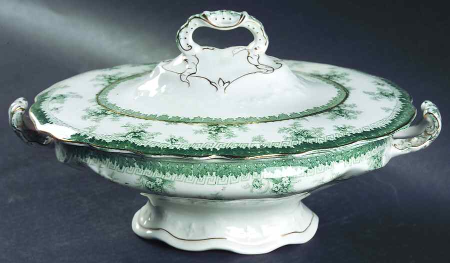 Hamilton Green Oval Covered Vegetable by John Maddock & Sons-1