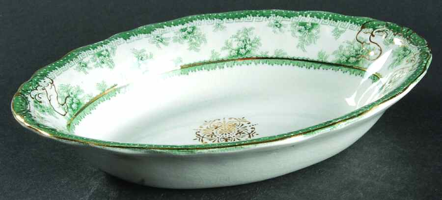 Hamilton Green 8" Oval Vegetable Bowl by John Maddock & Sons-1