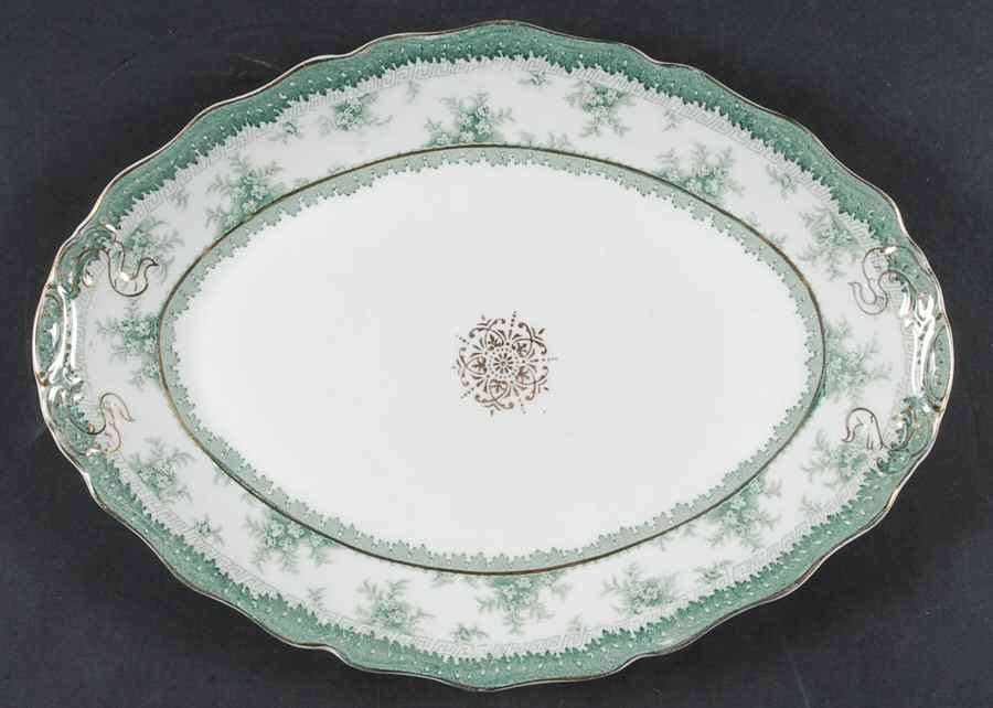Hamilton Green 12" Oval Serving Platter by John Maddock & Sons-1