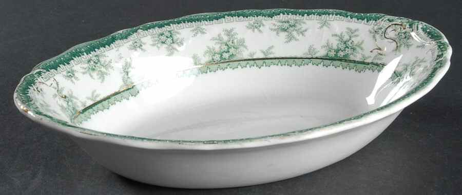 Hamilton Green 9" Oval Vegetable Bowl by John Maddock & Sons-1