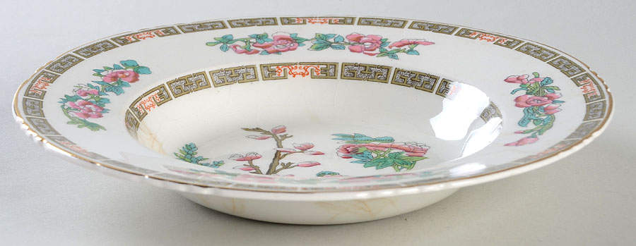 Indian Tree (Gold Trim, Semiscalloped) Large Rim Soup Bowl by John Maddock & Sons-1