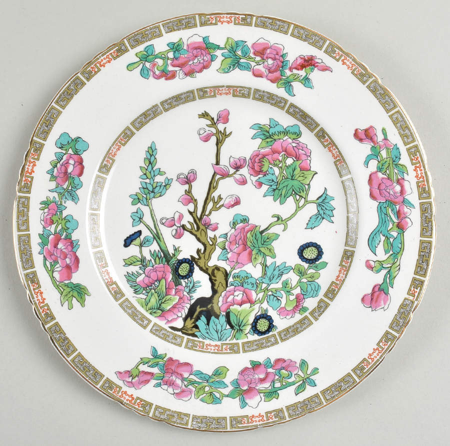 Indian Tree (Gold Trim, Semiscalloped) Luncheon Plate by John Maddock & Sons-1