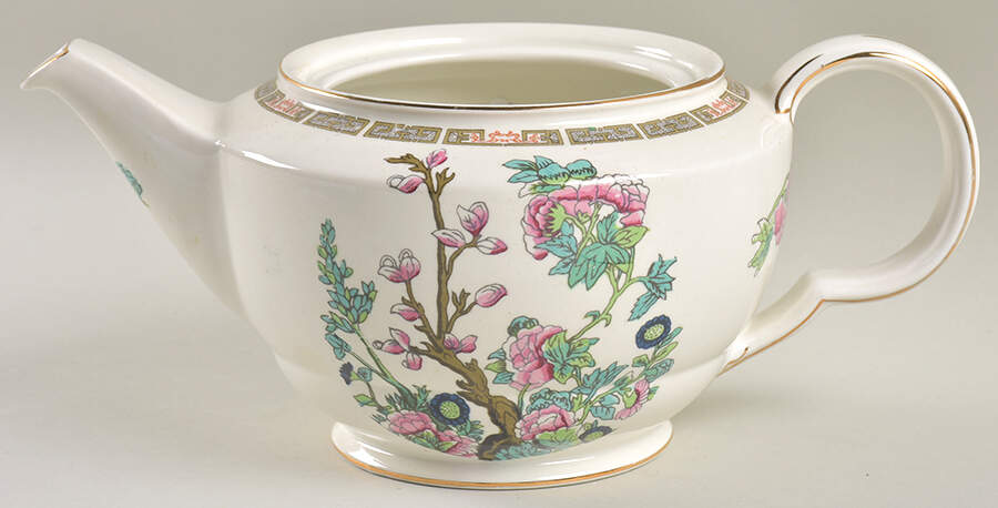 Indian Tree (Gold Trim, Semiscalloped) Teapot No Lid by John Maddock & Sons-1