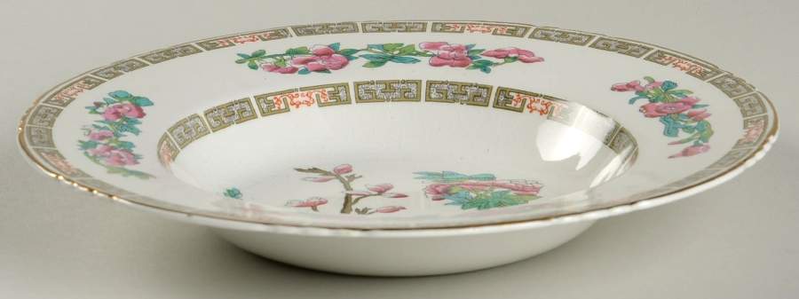 Indian Tree (Gold Trim, Semiscalloped) Rim Soup Bowl by John Maddock & Sons-1