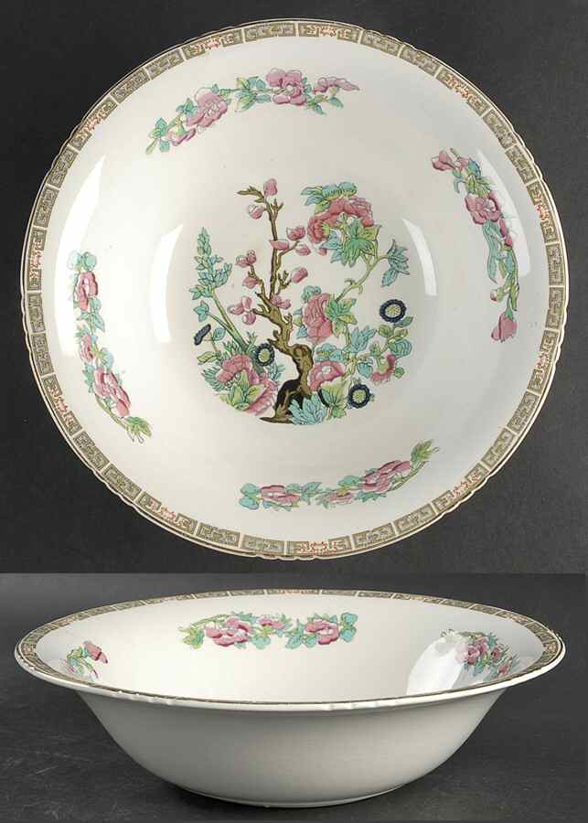 Indian Tree (Gold Trim, Semiscalloped) 10" Round Vegetable Bowl by John Maddock & Sons-1