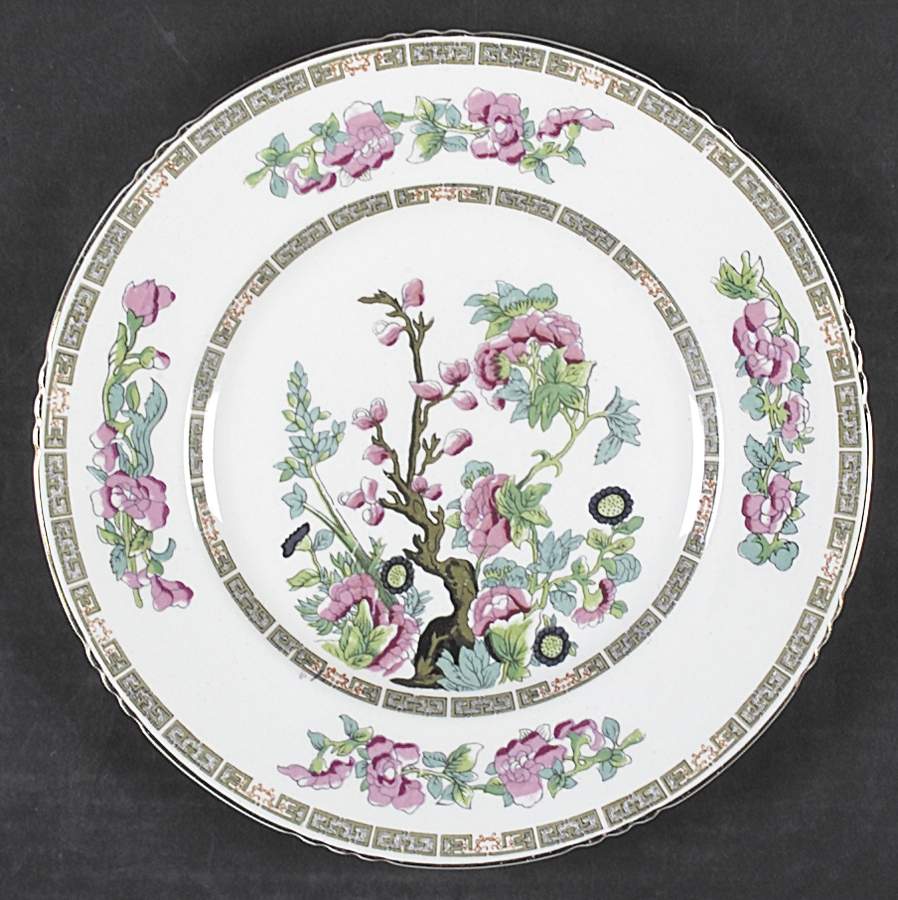 Indian Tree (Gold Trim, Semiscalloped) Dinner Plate by John Maddock & Sons-1