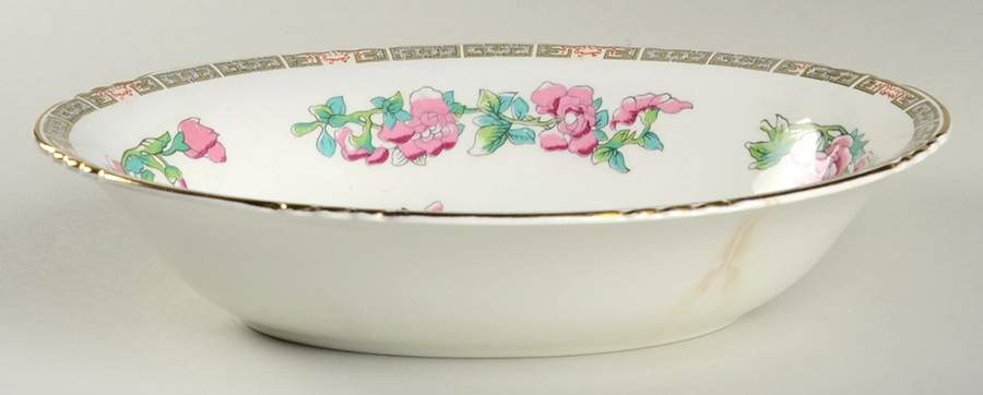 Indian Tree (Gold Trim, Semiscalloped) 9" Oval Vegetable Bowl by John Maddock & Sons-1