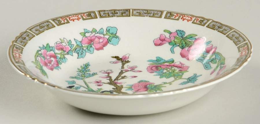 Indian Tree (Gold Trim, Semiscalloped) Fruit/Dessert (Sauce) Bowl by John Maddock & Sons-1