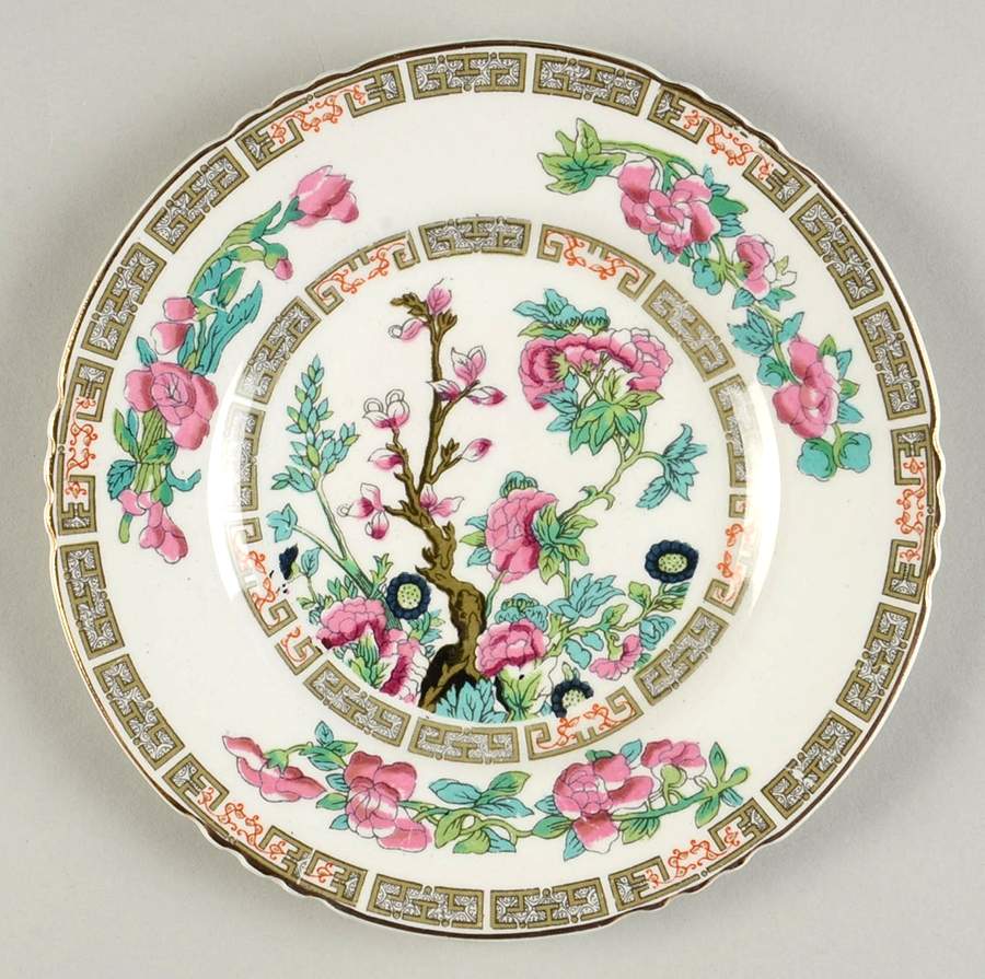 Indian Tree (Gold Trim, Semiscalloped) Bread & Butter Plate by John Maddock & Sons-1