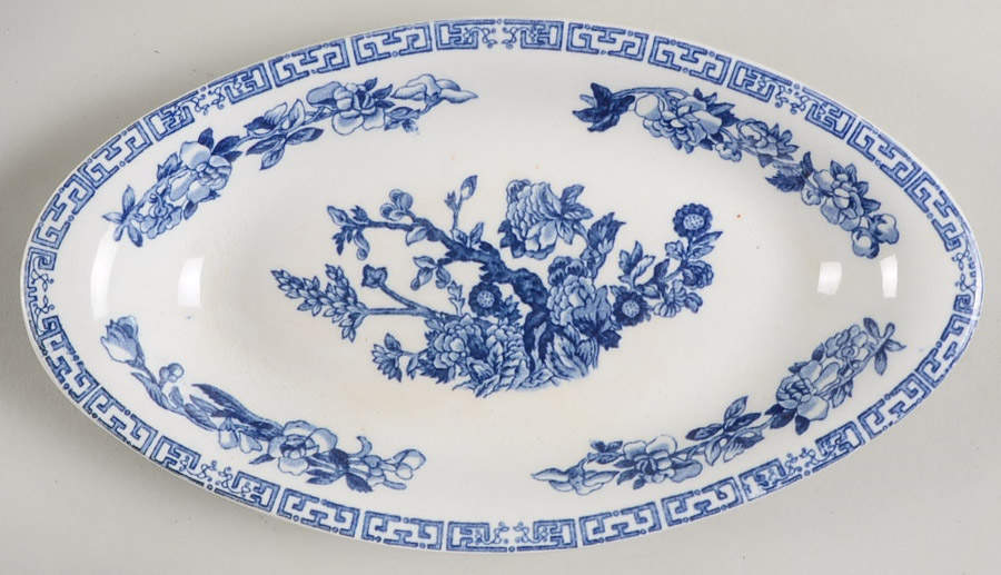 Indian Tree Blue Underplate for Gravy Boat by John Maddock & Sons-1