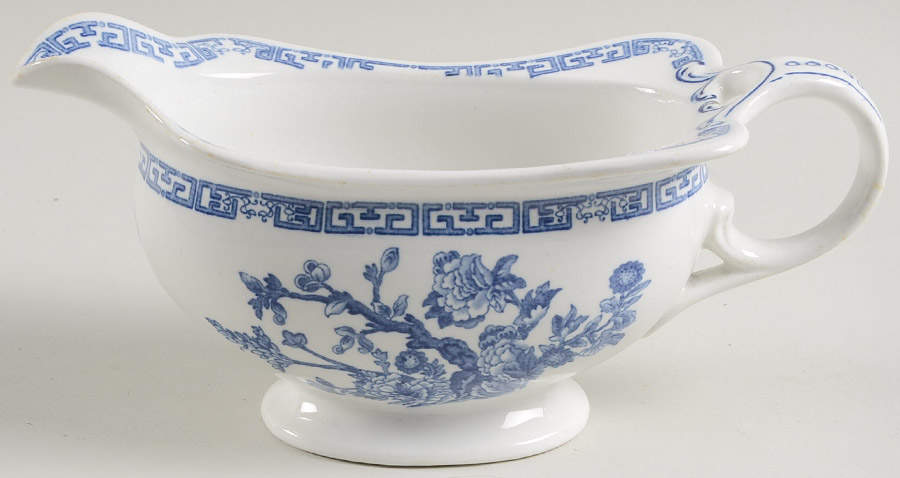 Indian Tree Blue Gravy Boat by John Maddock & Sons-1
