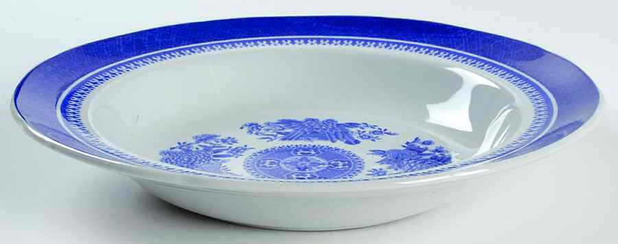 Indian Tree Blue Rim Soup Bowl by John Maddock & Sons-1