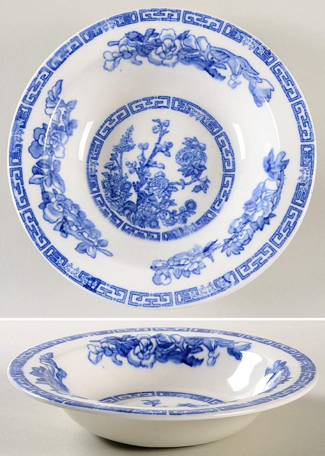 Indian Tree Blue Rim Cereal Bowl by John Maddock & Sons-1