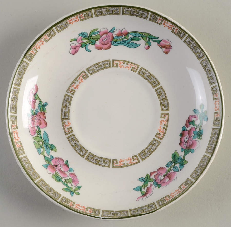 Indian Tree (Green Trim) Saucer for Oversized Cup by John Maddock & Sons-1