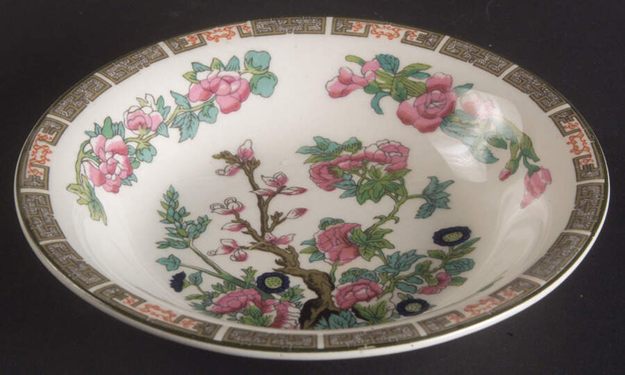 Indian Tree (Green Trim) Fruit/Dessert (Sauce) Bowl by John Maddock & Sons-1