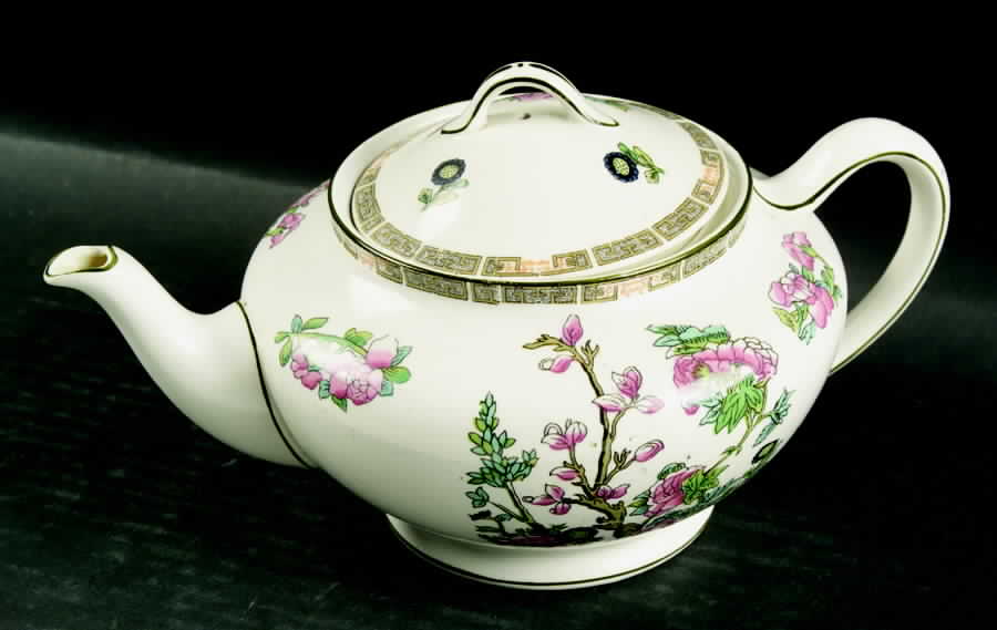 Indian Tree (Green Trim) Teapot & Lid by John Maddock & Sons-1